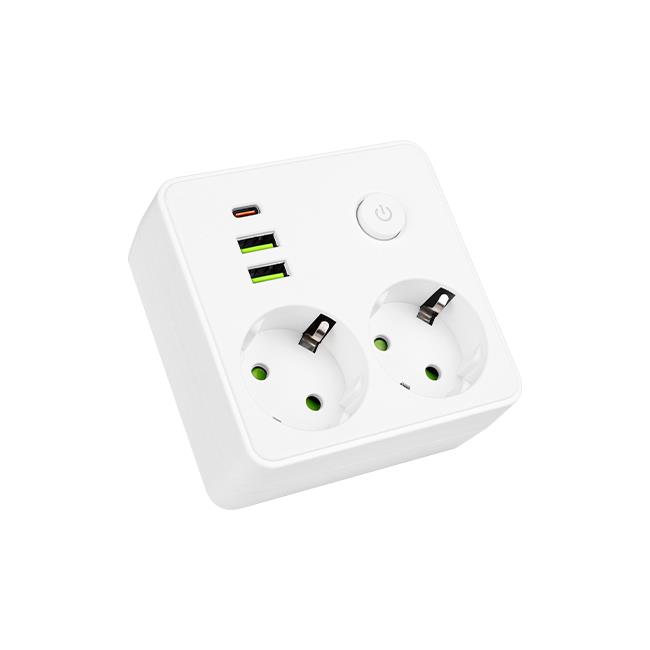 Rozgałęźnik Modi biały 2x230V + 2x USB-A 1x USB-C 1 Rozgałęźnik Modi biały 2x230V + 2x USB-A 1x USB-C