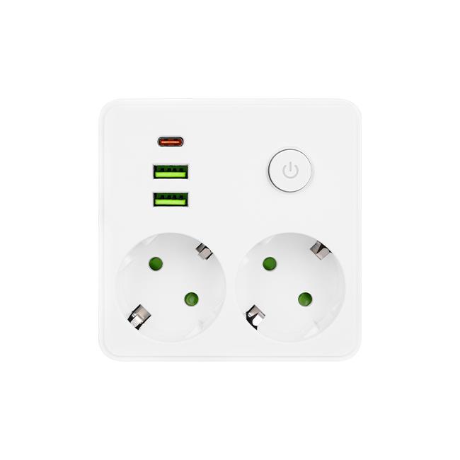 Rozgałęźnik Modi biały 2x230V + 2x USB-A 1x USB-C 2 Rozgałęźnik Modi biały 2x230V + 2x USB-A 1x USB-C - obrazek 2