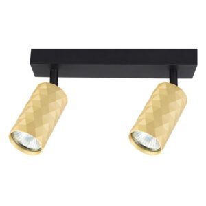 Kinkiet GU10 LED Glamour ruchomy x2 czarny+złoty