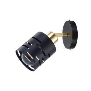 Kinkiet E27 LED Elen ruchomy x1 czarny+złoty