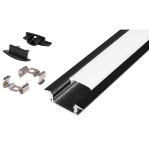Profil Led Masterled wpuszczany 2m czarny mleczny