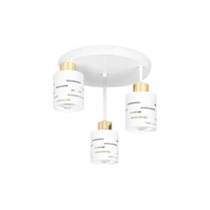 Kinkiet E27 LED Elen x3 biały+złoty okrągły