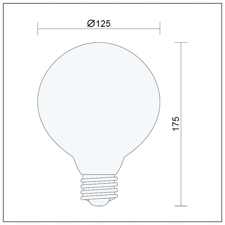 Duża żarówka filament LED edison 12w E27 g125 barwa biała ciepła 2700k 9 Duża żarówka filament LED edison 12w E27 g125 barwa biała ciepła 2700k - obrazek 9