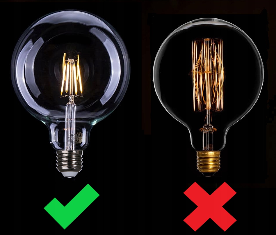 Duża żarówka filament LED edison 12w E27 g125 barwa biała ciepła 2700k 6 Duża żarówka filament LED edison 12w E27 g125 barwa biała ciepła 2700k - obrazek 6