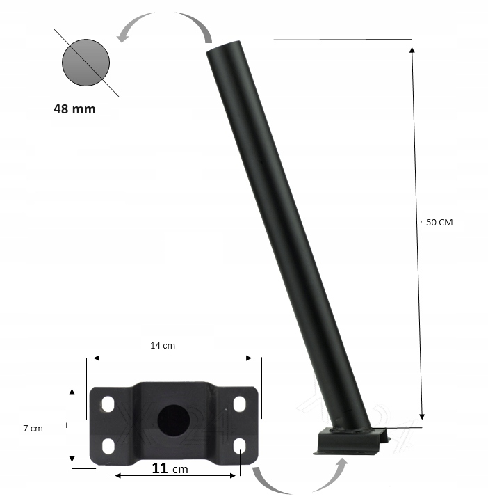 Uchwyt do lampy ulicznej maszt do lampy ulicznej solarnej czarny 48mm 6 Uchwyt do lampy ulicznej maszt do lampy ulicznej solarnej czarny 48mm - obrazek 6