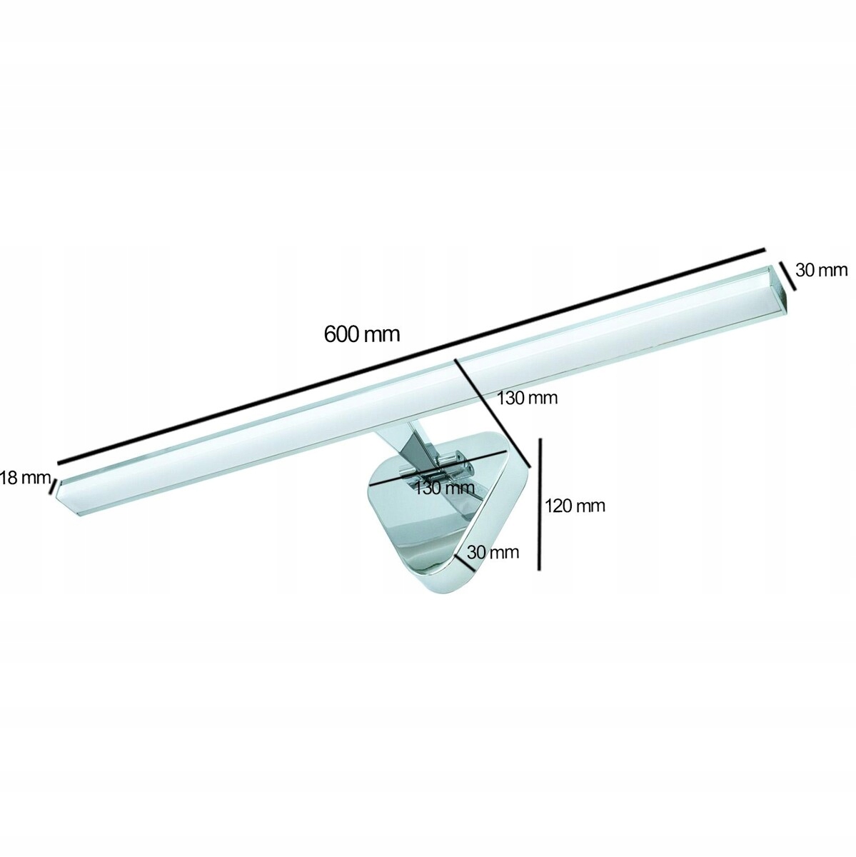 Kinkiet łazienkowy lampa nad lustro kinkiet LED 12w chrom IP44 5 Kinkiet łazienkowy lampa nad lustro kinkiet LED 12w chrom IP44 - obrazek 5
