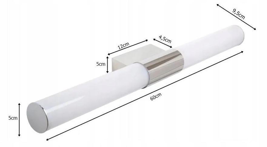 Kinkiet łazienkowy LED 14w nad lustro chrom barwa biała neutralna 60cm 6 Kinkiet łazienkowy LED 14w nad lustro chrom barwa biała neutralna 60cm - obrazek 6