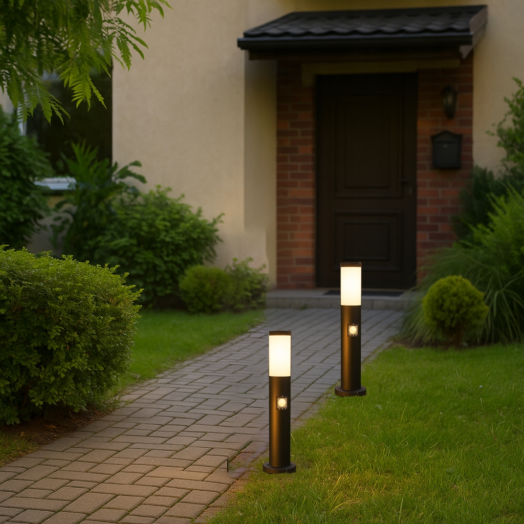 Lampa ogrodowa stojąca słupek zewnetrzny czarna 45cm E27 czujnik ruchu 8 Lampa ogrodowa stojąca słupek zewnetrzny czarna 45cm E27 czujnik ruchu - obrazek 8
