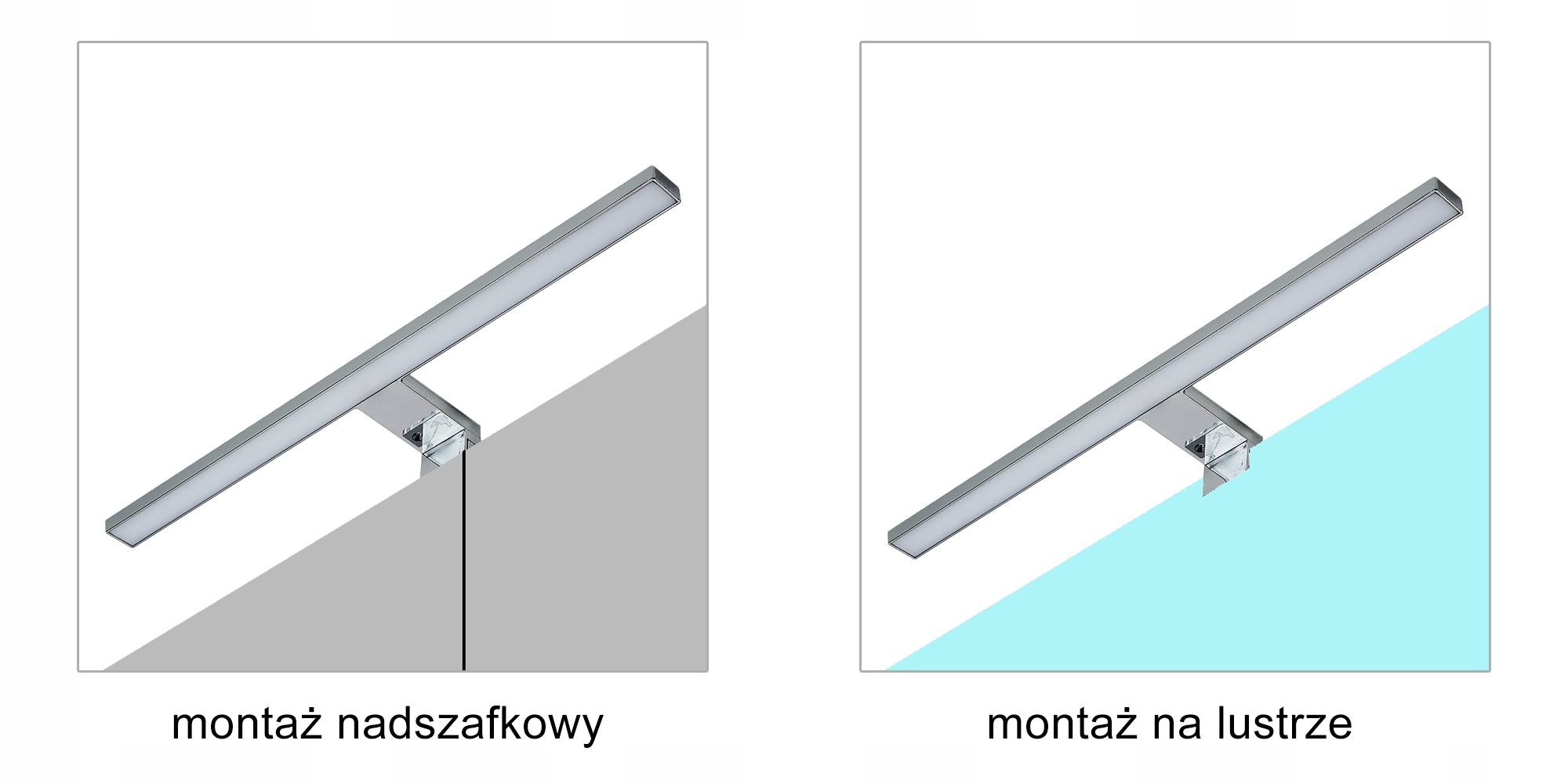 Kinkiet łazienkowy lampa LED 9w 2W1 nad lustro szafkę chrom IP44 50cm 5 Kinkiet łazienkowy lampa LED 9w 2W1 nad lustro szafkę chrom IP44 50cm - obrazek 5