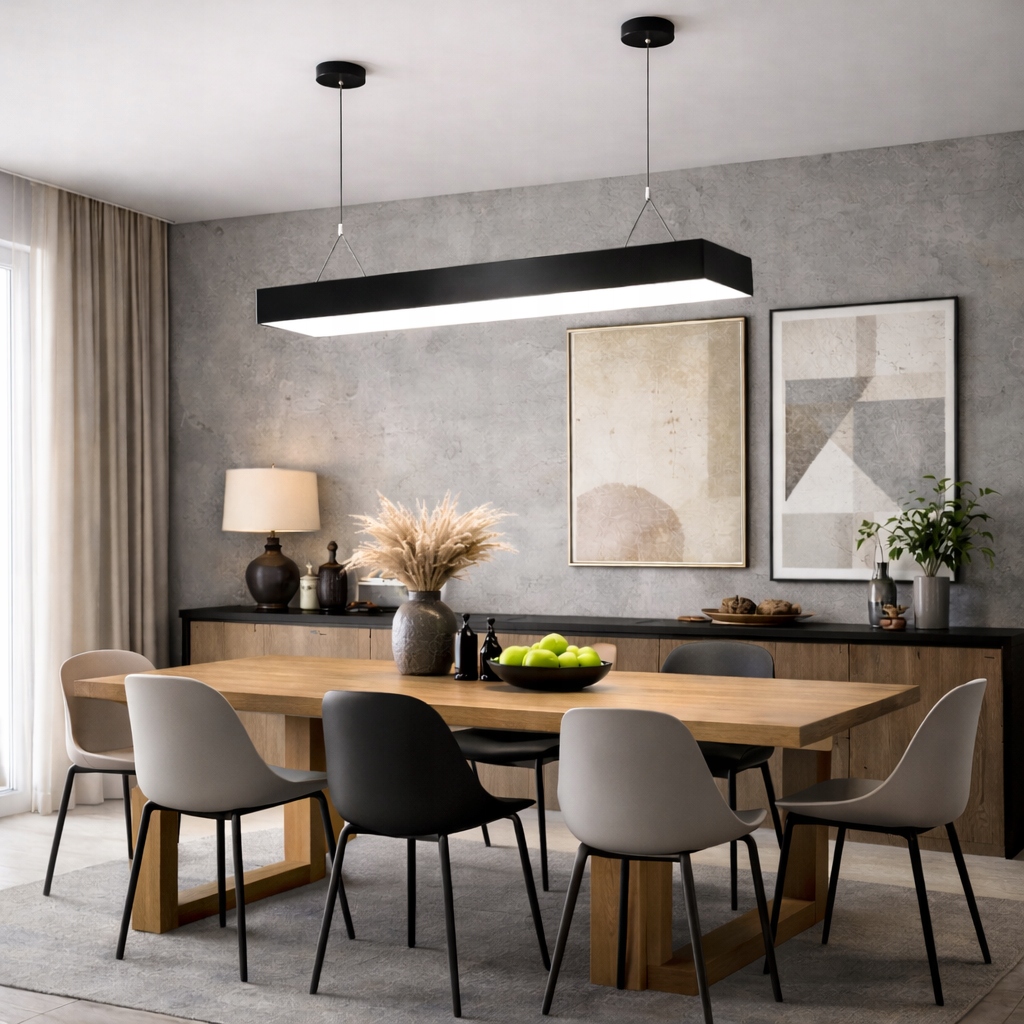 Lampa wisząca liniowa sufitowa biurowa czarna LED 24w nowoczesna loft 60cm 13 Lampa wisząca liniowa sufitowa biurowa czarna LED 24w nowoczesna loft 60cm - obrazek 13