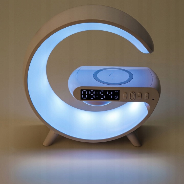 Lampka biurkowa LED 5w RGB z głośnikiem bluetooth z ładowarką biała 8 Lampka biurkowa LED 5w RGB z głośnikiem bluetooth z ładowarką biała - obrazek 8