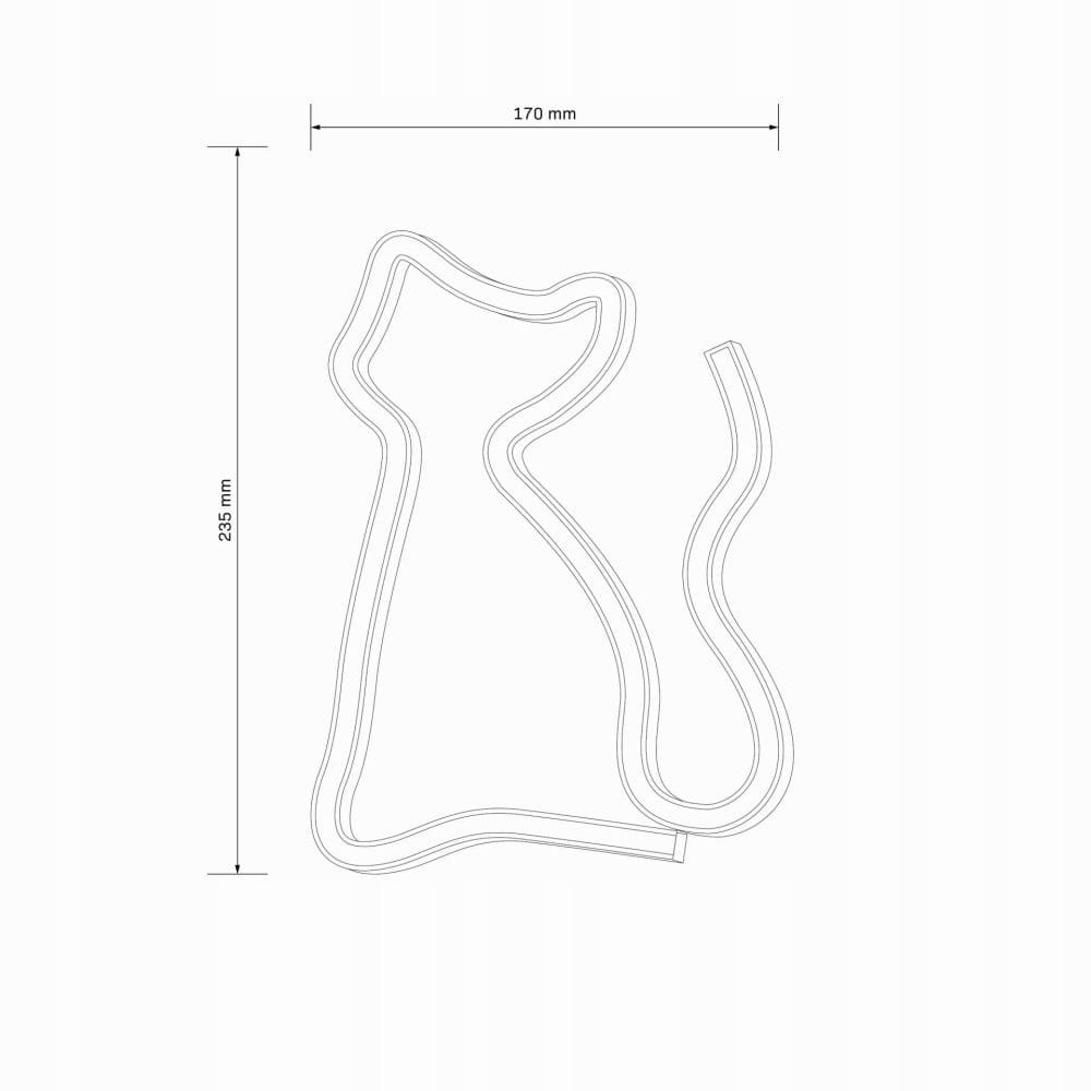 Lampka nocna dziecięca neon kot ozdoba LED ciepły biały usb baterie 6 Lampka nocna dziecięca neon kot ozdoba LED ciepły biały usb baterie - obrazek 6