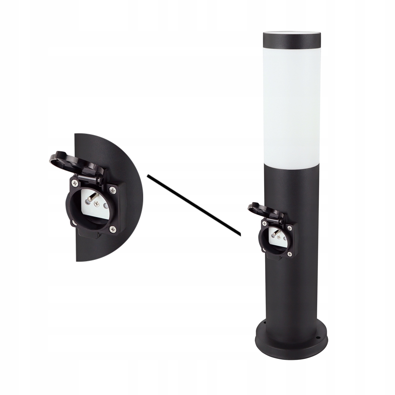 Lampa ogrodowa stojąca słupek zewnetrzny 45cm E27 gniazdo elektryczne 230v 6 Lampa ogrodowa stojąca słupek zewnetrzny 45cm E27 gniazdo elektryczne 230v - obrazek 6