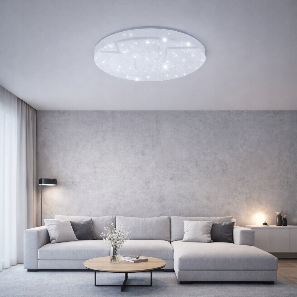 Lampa do łazienki 48w LED plafon duży dekoracyjny efekt gwiazd IP44 6 Lampa do łazienki 48w LED plafon duży dekoracyjny efekt gwiazd IP44 - obrazek 6