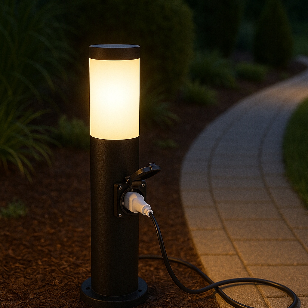 Lampa ogrodowa stojąca słupek zewnetrzny 45cm E27 gniazdo elektryczne 230v 9 Lampa ogrodowa stojąca słupek zewnetrzny 45cm E27 gniazdo elektryczne 230v - obrazek 9