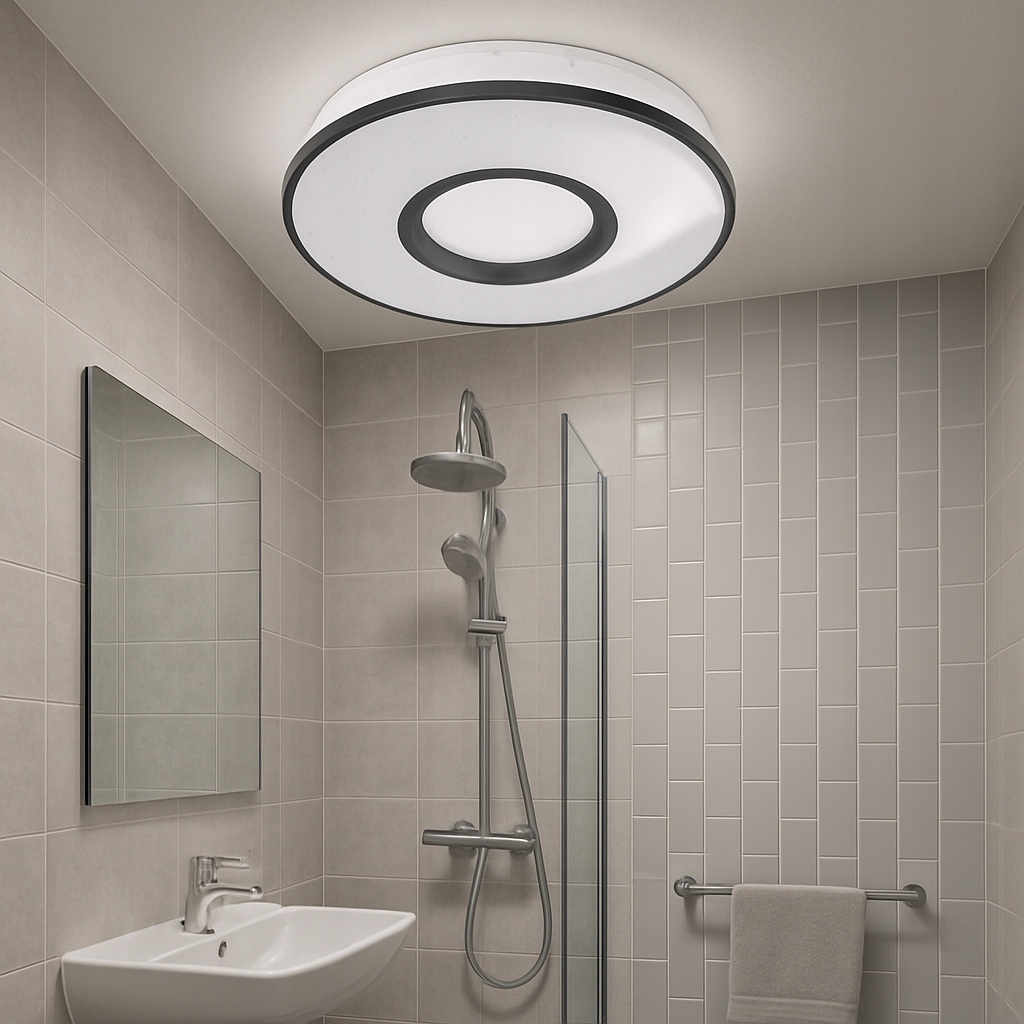 Lampa do łazienki LED plafon łazienkowy dekoracyjny LED 24w IP44 czarny 9 Lampa do łazienki LED plafon łazienkowy dekoracyjny LED 24w IP44 czarny - obrazek 9