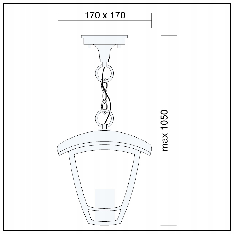 Lampa wisząca zewnętrzna elewacyjna alu lampa ogrodowa E27 8 Lampa wisząca zewnętrzna elewacyjna alu lampa ogrodowa E27 - obrazek 8
