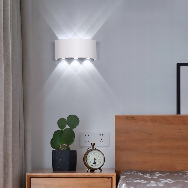 Lampa elewacyjna zewnetrzna kinkiet biały gora dół 6w IP54 8 Lampa elewacyjna zewnetrzna kinkiet biały gora dół 6w IP54 - obrazek 8
