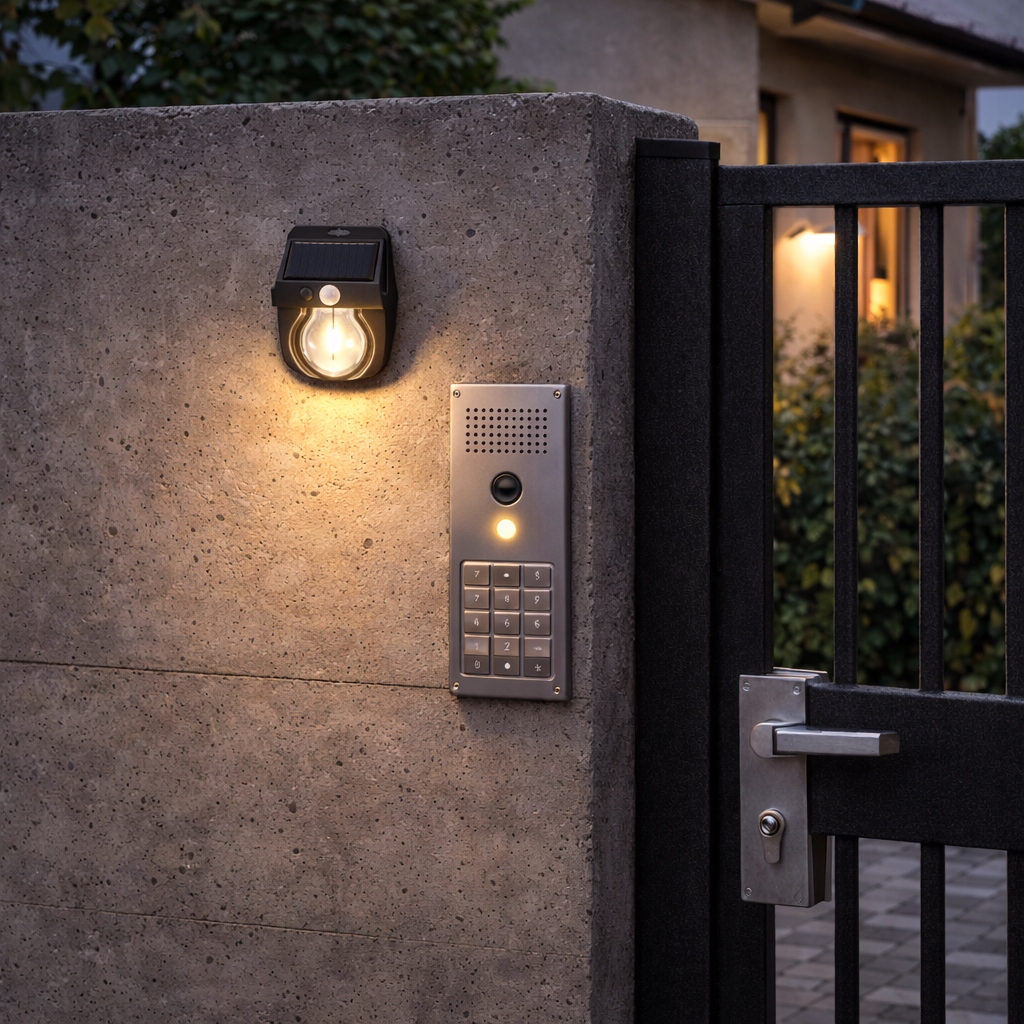 Lampa ogrodowa solarna kinkiet elewacyjny ścienny 1w LED z czujnikiem PIR 12 Lampa ogrodowa solarna kinkiet elewacyjny ścienny 1w LED z czujnikiem PIR - obrazek 12