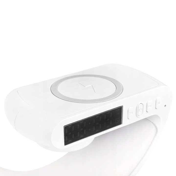 Lampka biurkowa LED 5w RGB z głośnikiem bluetooth z ładowarką biała 11 Lampka biurkowa LED 5w RGB z głośnikiem bluetooth z ładowarką biała - obrazek 11