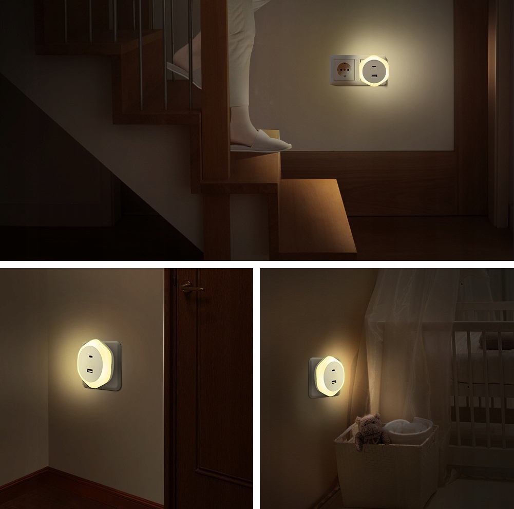 Lampka LED 0,3w nocna do kontaktu czujnik zmierzchu usb a+c barwa neutralna 6 Lampka LED 0,3w nocna do kontaktu czujnik zmierzchu usb a+c barwa neutralna - obrazek 6