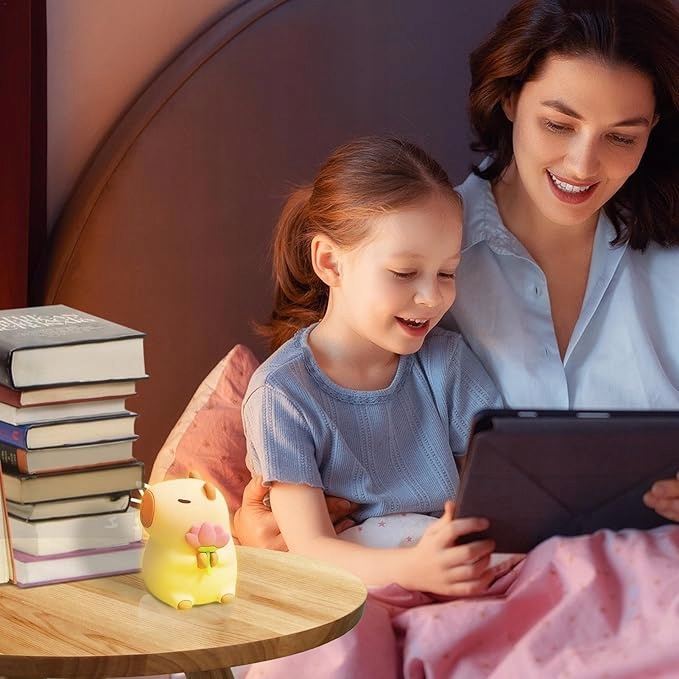 Lampka nocna biurkowa stołowa LED dziecięca kapibara florystka RGB + 3000k 5 Lampka nocna biurkowa stołowa LED dziecięca kapibara florystka RGB + 3000k - obrazek 5