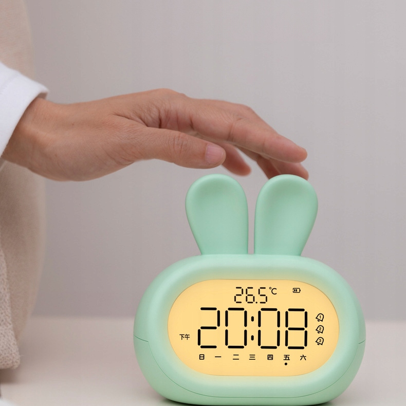 Zegarek budzik elektroniczny królik dla dzieci lampka nocna akumlatorowa 8 Zegarek budzik elektroniczny królik dla dzieci lampka nocna akumlatorowa - obrazek 8