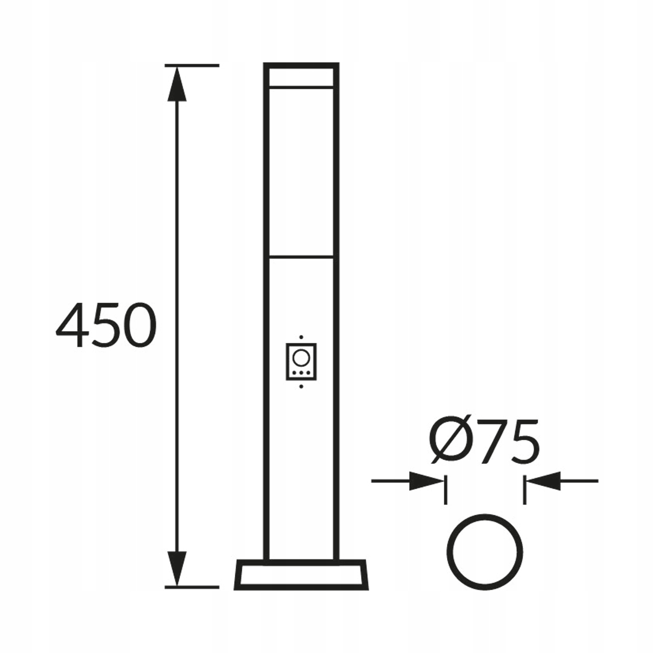 Lampa ogrodowa stojąca słupek zewnetrzny czarna 45cm E27 czujnik ruchu 6 Lampa ogrodowa stojąca słupek zewnetrzny czarna 45cm E27 czujnik ruchu - obrazek 6