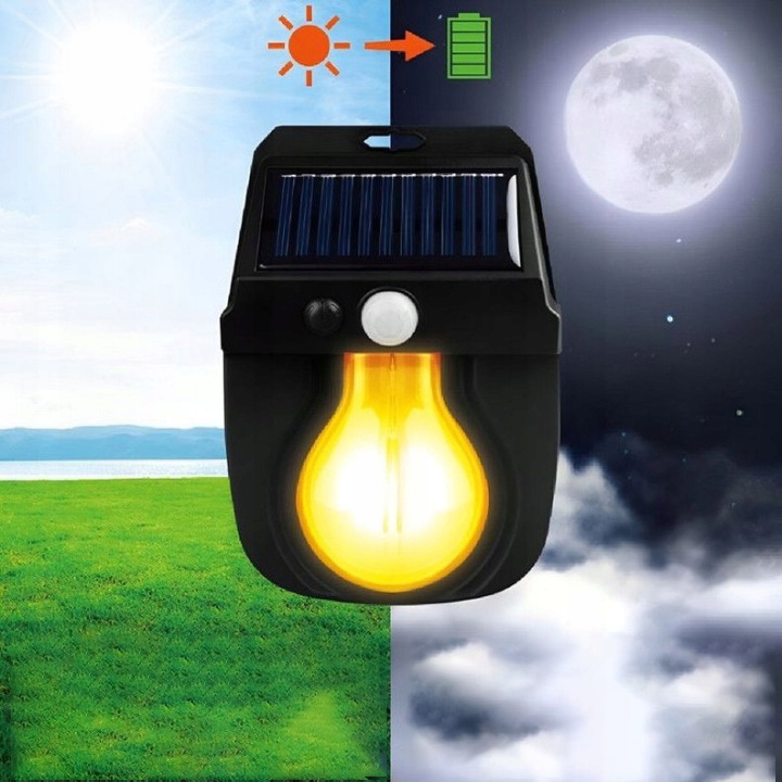 Lampa ogrodowa solarna kinkiet elewacyjny ścienny 1w LED z czujnikiem PIR 7 Lampa ogrodowa solarna kinkiet elewacyjny ścienny 1w LED z czujnikiem PIR - obrazek 7