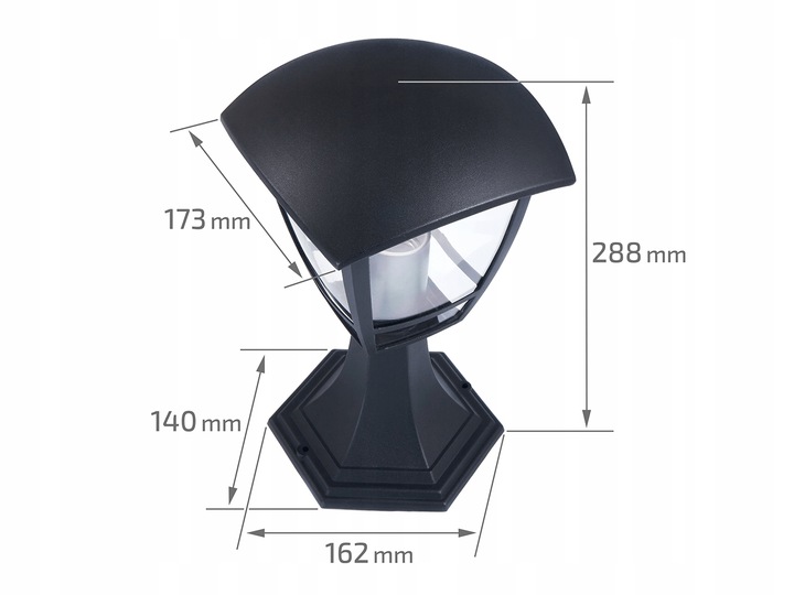Lampa ogrodowa zewnetrzna słupek oświetleniowy E27 lampion 30cm 5 Lampa ogrodowa zewnetrzna słupek oświetleniowy E27 lampion 30cm - obrazek 5