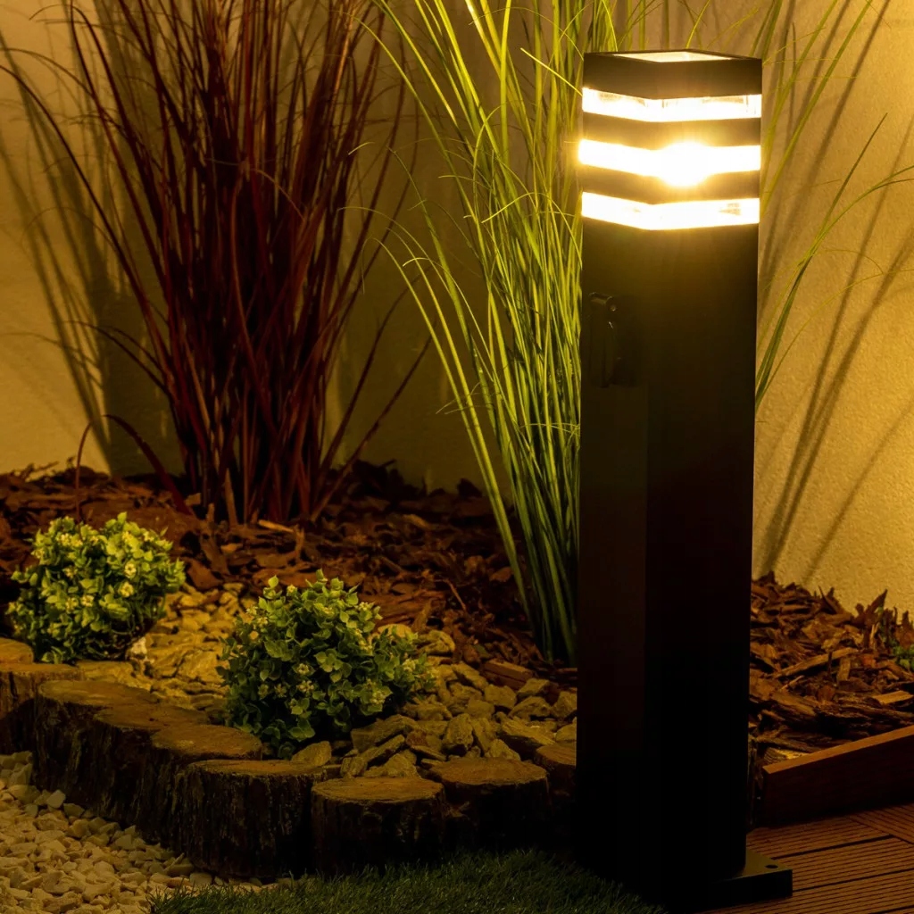 Lampa ogrodowa słupek z gniazdem 230v LED E27 60cm z gniazdem aluminium 7 Lampa ogrodowa słupek z gniazdem 230v LED E27 60cm z gniazdem aluminium - obrazek 7