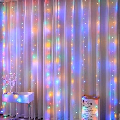 Kurtyna świetlna RGB okienna 300 LED girlanda 3 x 3m na druciku usb pilot 8 Kurtyna świetlna RGB okienna 300 LED girlanda 3 x 3m na druciku usb pilot - obrazek 8