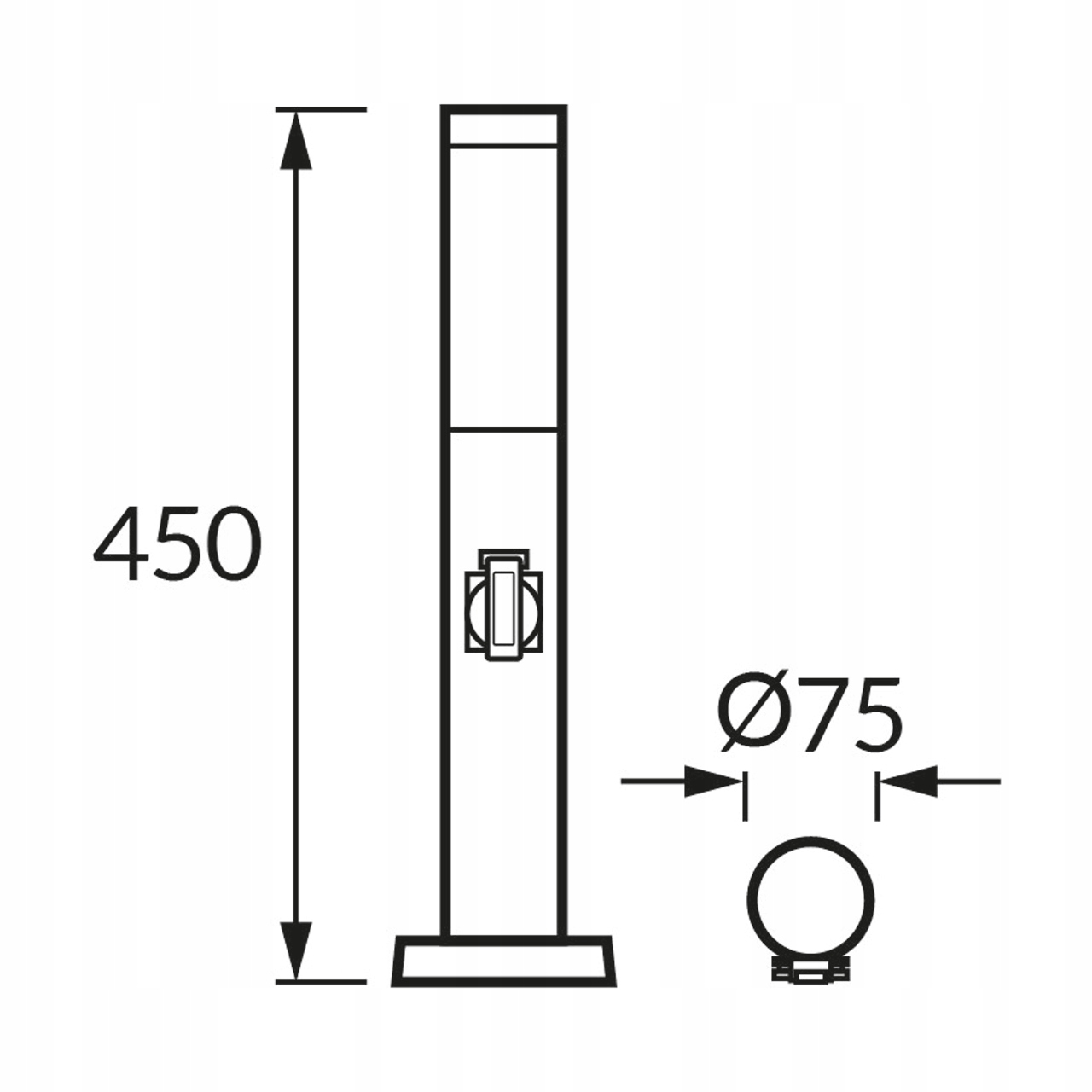 Lampa ogrodowa stojąca słupek zewnetrzny 45cm E27 gniazdo elektryczne 230v 5 Lampa ogrodowa stojąca słupek zewnetrzny 45cm E27 gniazdo elektryczne 230v - obrazek 5