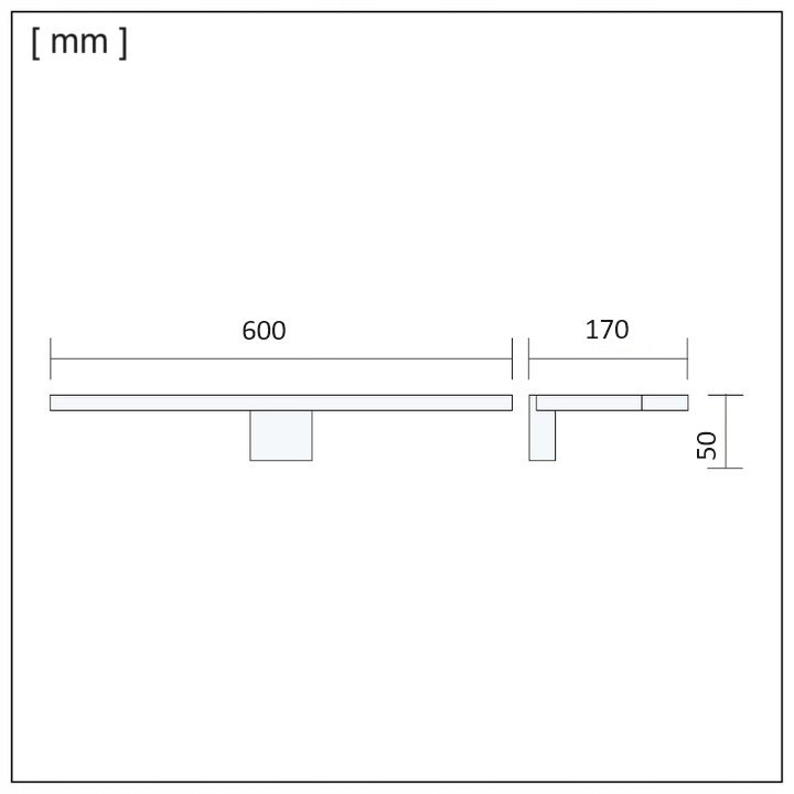 Kinkiet łazienkowy LED 14w nad lustro czarny barwa biała neutralna 60cm 6 Kinkiet łazienkowy LED 14w nad lustro czarny barwa biała neutralna 60cm - obrazek 6