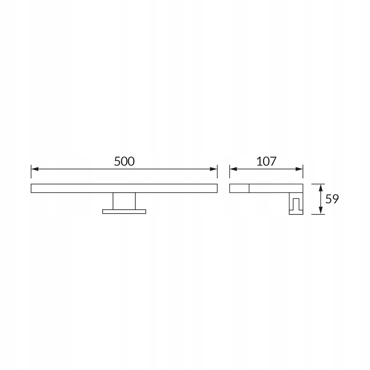 Kinkiet łazienkowy lampa LED 9w 2W1 nad lustro szafkę chrom IP44 50cm 7 Kinkiet łazienkowy lampa LED 9w 2W1 nad lustro szafkę chrom IP44 50cm - obrazek 7