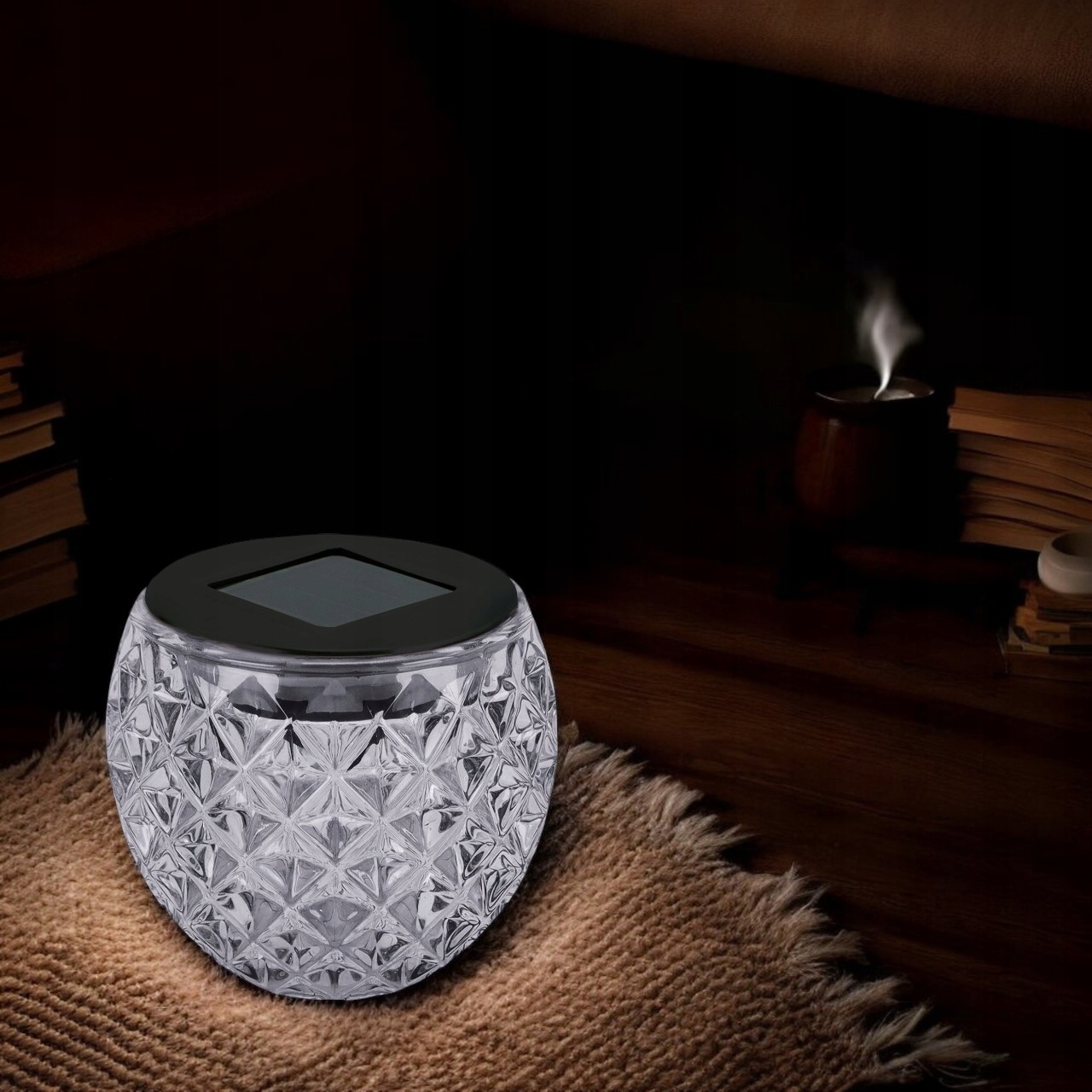 Lampka stołowa solarna LED 0,2w zewnetrzna na taras balkon szklana IP44 8 Lampka stołowa solarna LED 0,2w zewnetrzna na taras balkon szklana IP44 - obrazek 8
