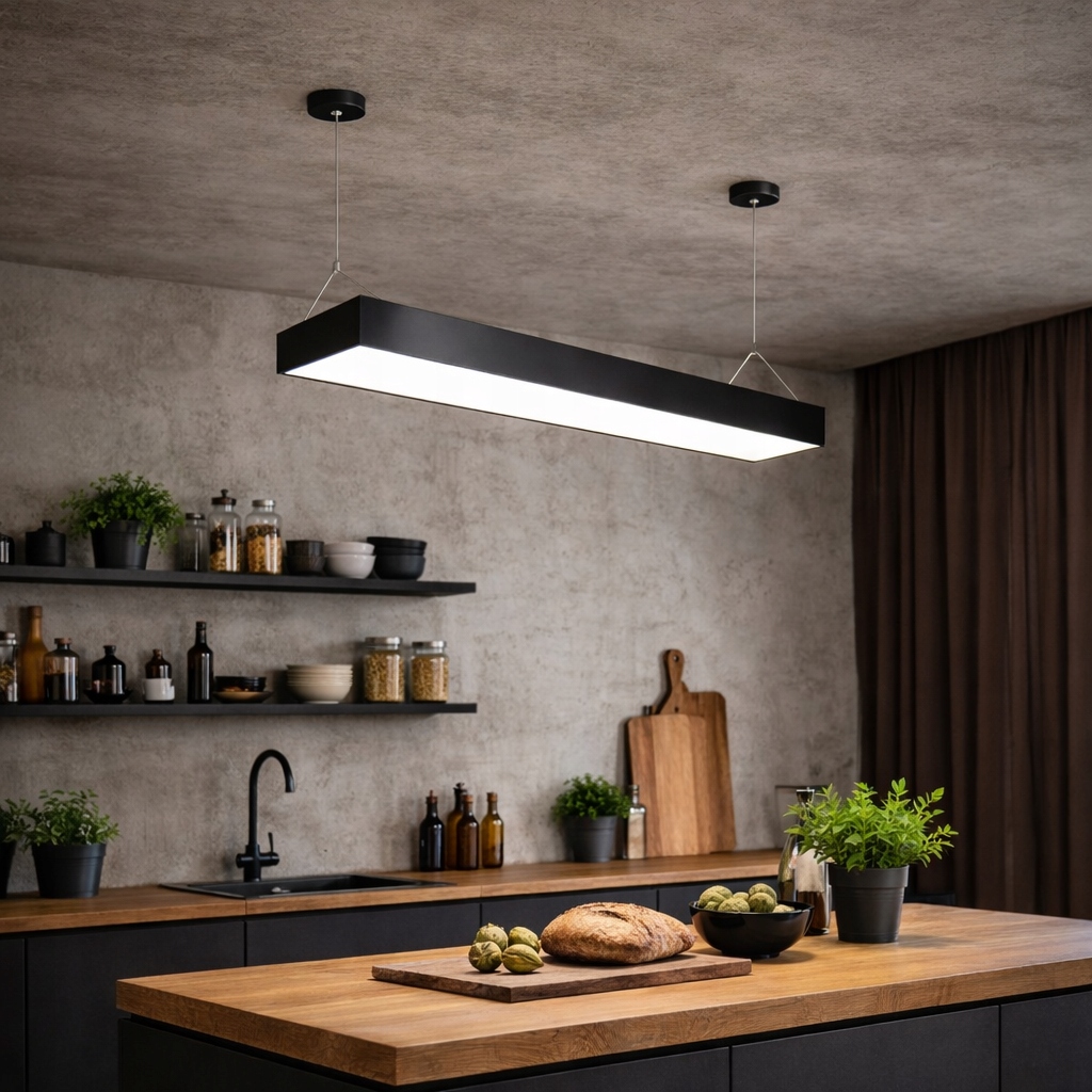 Lampa wisząca liniowa sufitowa biurowa czarna LED 24w nowoczesna loft 60cm 12 Lampa wisząca liniowa sufitowa biurowa czarna LED 24w nowoczesna loft 60cm - obrazek 12