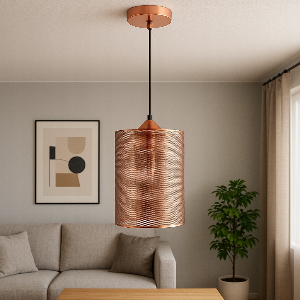 Lampa sufitowa wisząca E27 loft duża metalowa miedź 155 cm + LED 4w 2700k 7 Lampa sufitowa wisząca E27 loft duża metalowa miedź 155 cm + LED 4w 2700k - obrazek 7