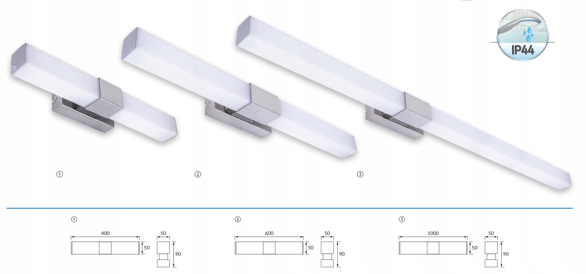 Kinkiet LED łazienkowy lampa do łazienki nad lustro chrom 24w 100cm IP44 9 Kinkiet LED łazienkowy lampa do łazienki nad lustro chrom 24w 100cm IP44 - obrazek 9