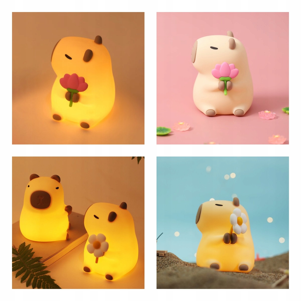 Lampka nocna biurkowa stołowa LED dziecięca kapibara florystka RGB + 3000k 9 Lampka nocna biurkowa stołowa LED dziecięca kapibara florystka RGB + 3000k - obrazek 9