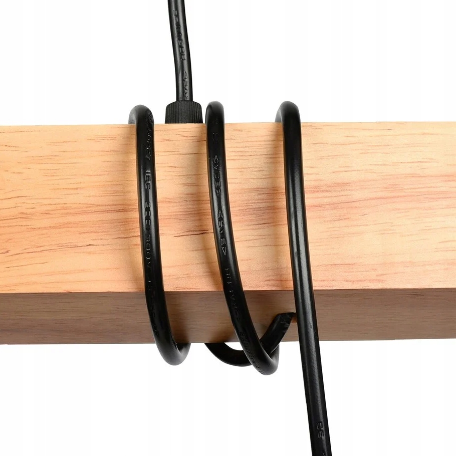 Lampa wisząca sufitowa czarna 3x E27 nowoczesna loft żyrandol drewno dąb 10 Lampa wisząca sufitowa czarna 3x E27 nowoczesna loft żyrandol drewno dąb - obrazek 10