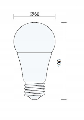 Żarówka LED a60 E27 8w barwa biała ciepła 2700k 5 Żarówka LED a60 E27 8w barwa biała ciepła 2700k - obrazek 5
