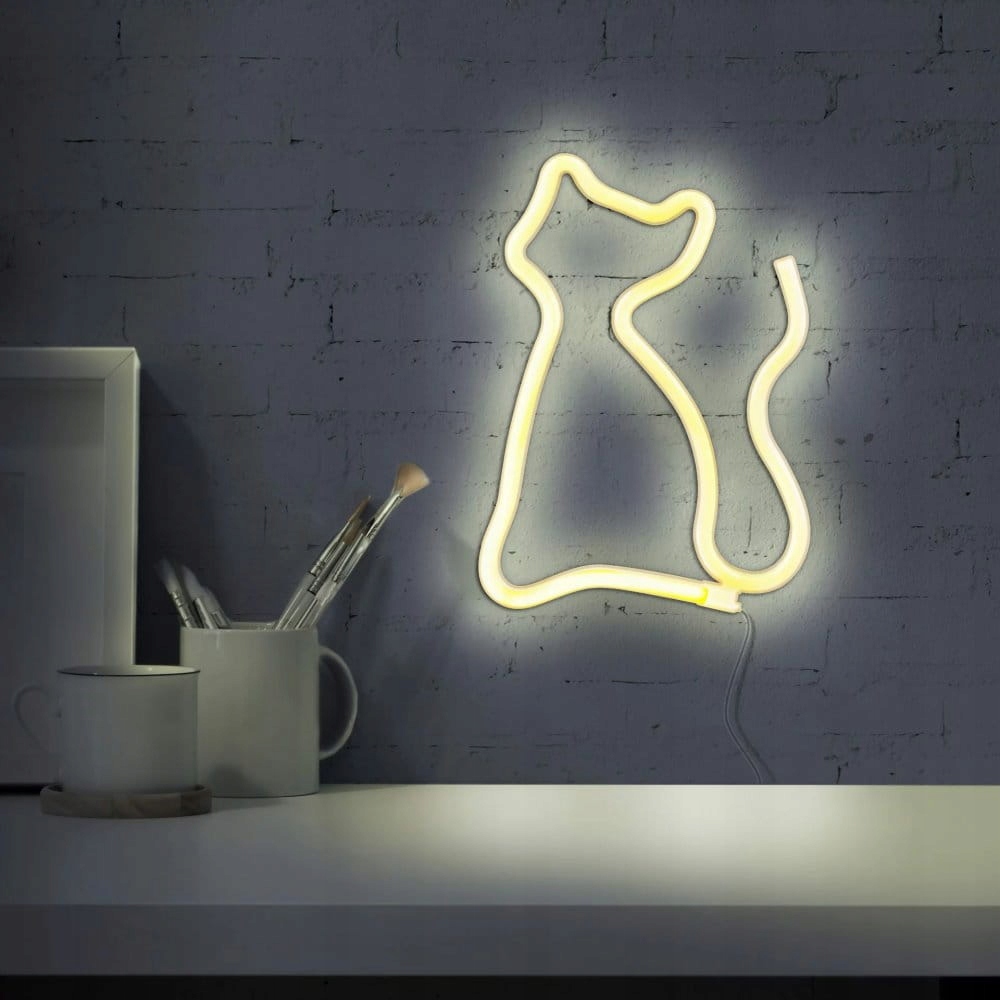 Lampka nocna dziecięca neon kot ozdoba LED ciepły biały usb baterie 9 Lampka nocna dziecięca neon kot ozdoba LED ciepły biały usb baterie - obrazek 9