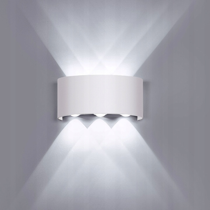 Lampa elewacyjna zewnetrzna kinkiet biały gora dół 6w IP54 10 Lampa elewacyjna zewnetrzna kinkiet biały gora dół 6w IP54 - obrazek 10
