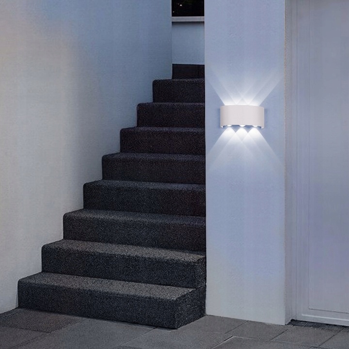 Lampa elewacyjna zewnetrzna kinkiet biały gora dół 6w IP54 7 Lampa elewacyjna zewnetrzna kinkiet biały gora dół 6w IP54 - obrazek 7