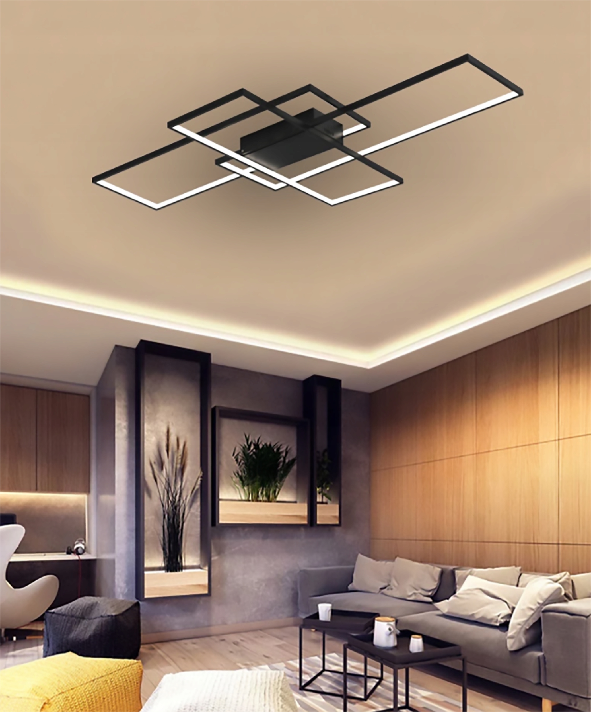 Lampa sufitowa plafon żyrandol LED 126w czarny + pilot+ pamięć 9 Lampa sufitowa plafon żyrandol LED 126w czarny + pilot+ pamięć - obrazek 9