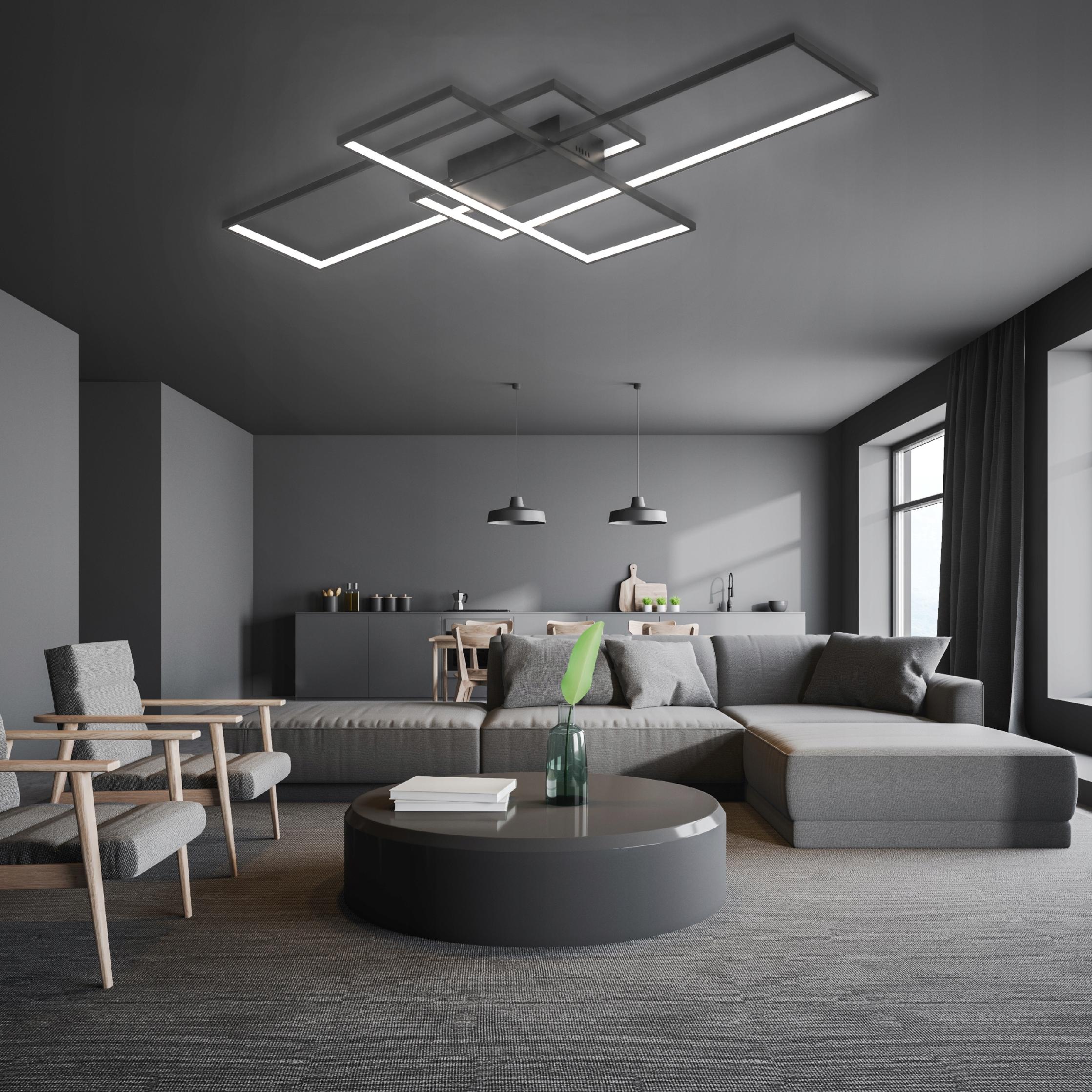 Lampa sufitowa plafon żyrandol LED 126w czarny + pilot+ pamięć 8 Lampa sufitowa plafon żyrandol LED 126w czarny + pilot+ pamięć - obrazek 8