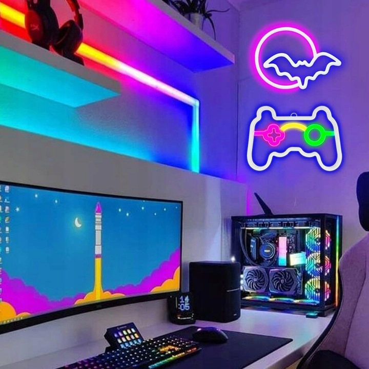 Lampka nocna neon pokój dziecięcy pad LED pokój gamemingowy usb baterie 11 Lampka nocna neon pokój dziecięcy pad LED pokój gamemingowy usb baterie - obrazek 11