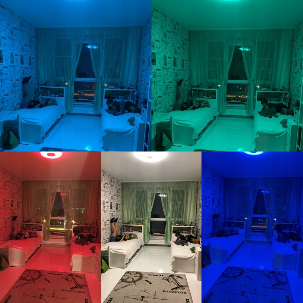 Lampa sufitowa RGB z głośnikiem bluetooth LED 60w z pilotem aplikacja app 10 Lampa sufitowa RGB z głośnikiem bluetooth LED 60w z pilotem aplikacja app - obrazek 10