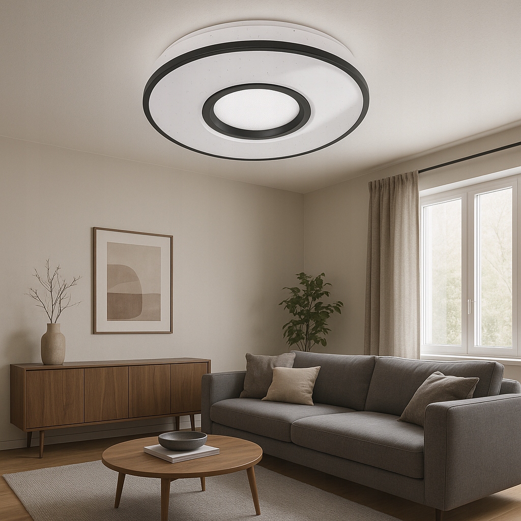 Lampa do łazienki LED plafon łazienkowy dekoracyjny LED 24w IP44 czarny 8 Lampa do łazienki LED plafon łazienkowy dekoracyjny LED 24w IP44 czarny - obrazek 8